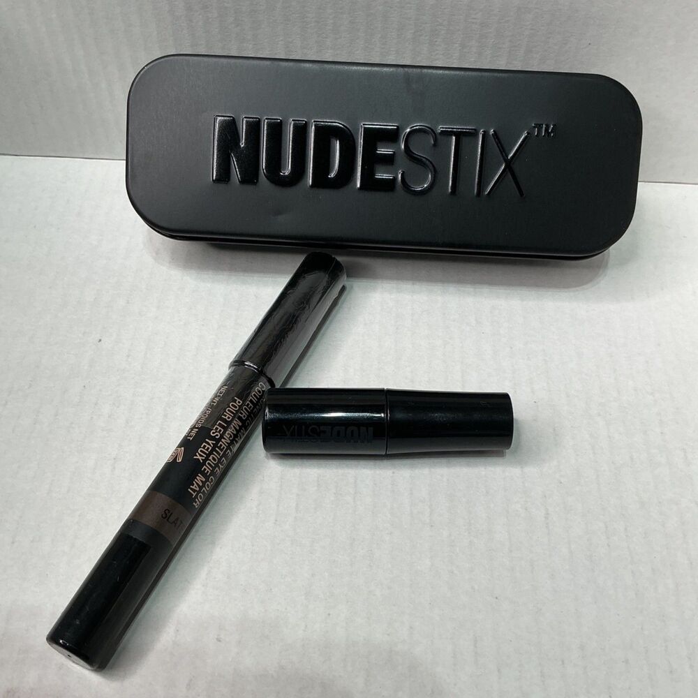 Nudestix Magnetic Matte Eye Color In Slate 2.8g / 0.10oz Black Tin Packaging